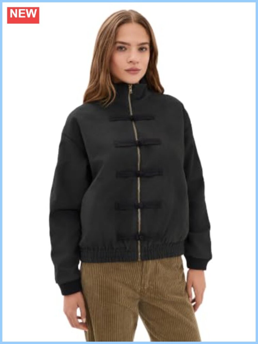 Faux Suede Jacket Long Sleeve Toggle Placket Casual